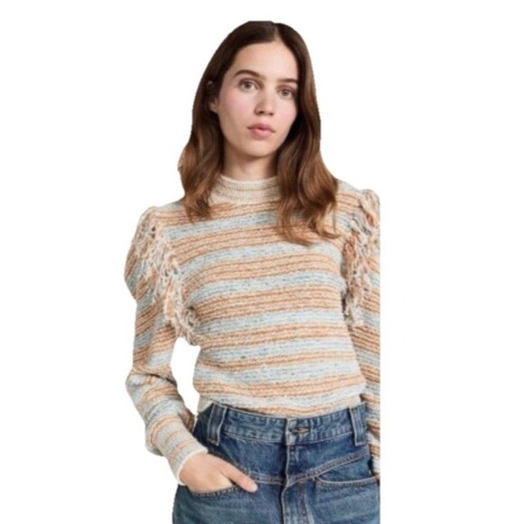 Ulla Johnson Lily Size Small Arquette Knit Fringe Pullover Sweater Cotton Blend - Picture 3 of 15